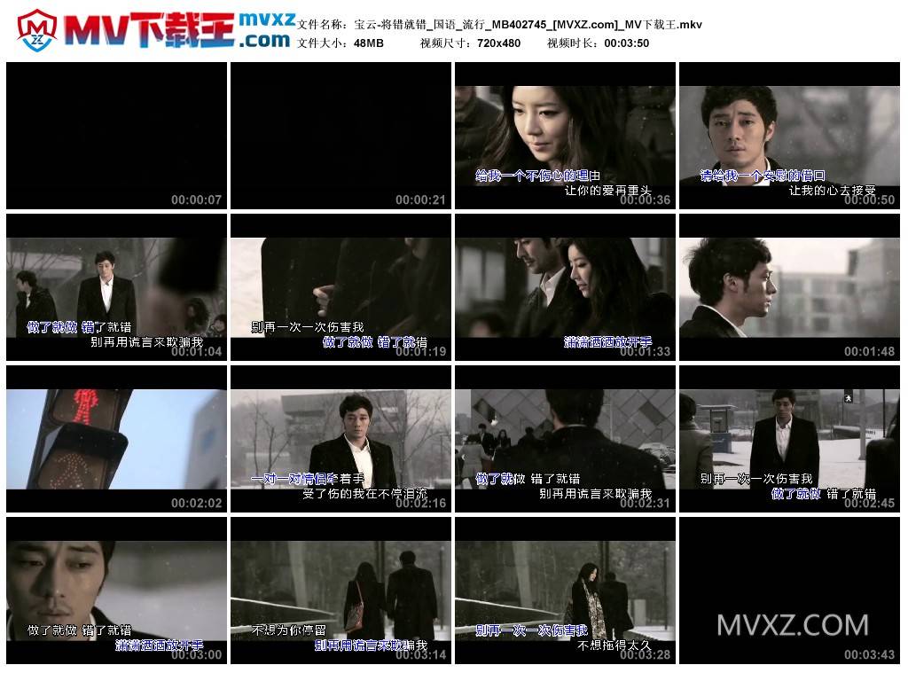 宝云-将错就错_国语_流行_MB402745